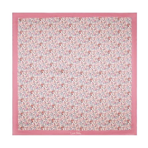 Елегантна шовкова хустка з квітковим принтом 90х90 Pink Laverton print