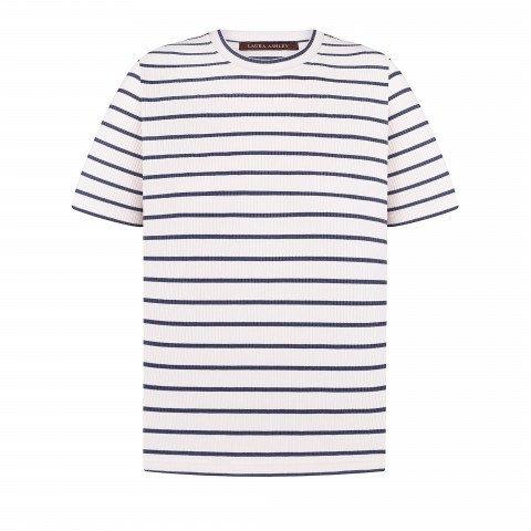 Базова футболка у біло-блакитну смужку з коротким рукавом Blue Stripe