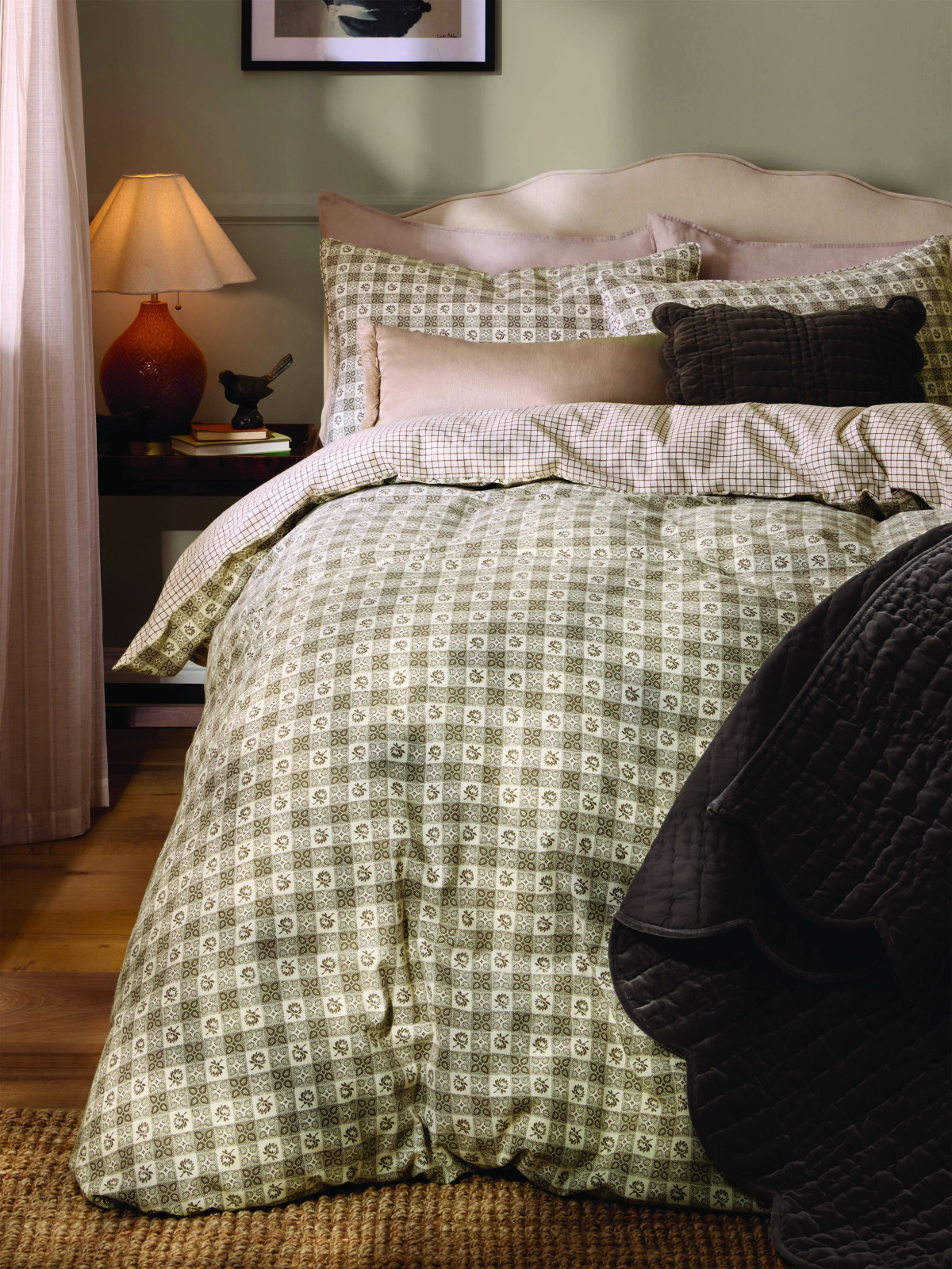 Набір постілі HARTLEY CHECK SG 137*200, 50*75 set of-1 (Dark Truffle Brown)