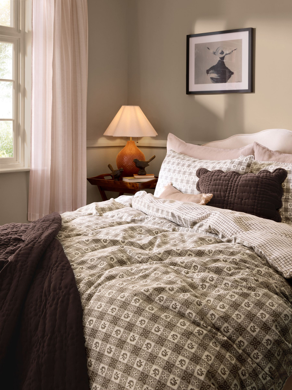 Набір постілі HARTLEY CHECK DB 200*200, 50*75 set of-2 (Dark Truffle Brown)