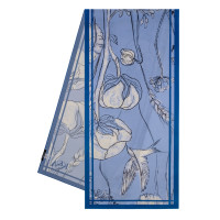 Блакитно-білий шовковий шарф Сойка та Конюшина SH 242/1 KA