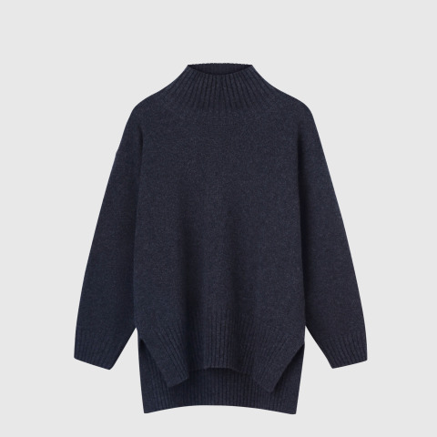 Темно-сірий светр оверсайз із кашеміру та вовни