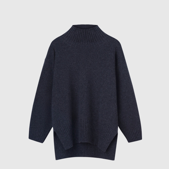 Темно-сірий светр оверсайз із кашеміру та вовни