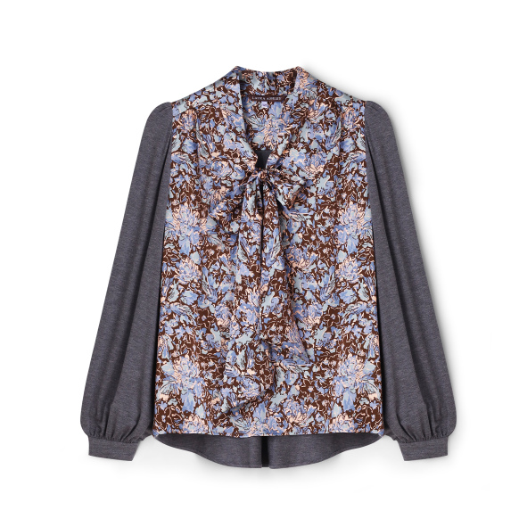 Шовкова блузка Laura Ashley з принтом Greenfield Peony