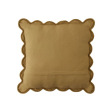 Оксамитова стьобана подушка в кольорі охра SCALLOPED (Ochre Yellow)