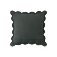 Бархатная стеганная подушка темно-зеленого цвета SCALLOPED (Pine Green)