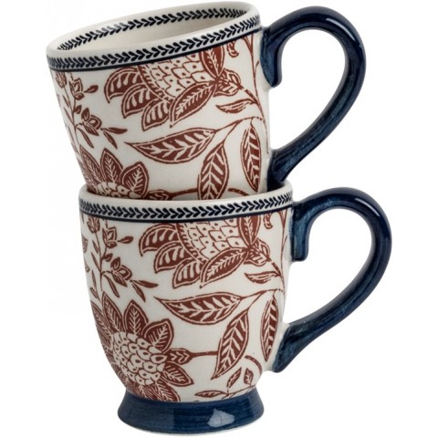 Набір 2-х чашок з терракотовим квітковим принтом Hedingham Giftset 2 Minimugs  Blue Terra 200 мл 