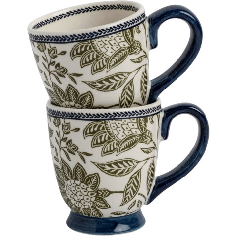Набір 2-х чашок з зеленим квітковим принтом Hedingham Giftset 2 Minimugs  Blue Sage 200 мл