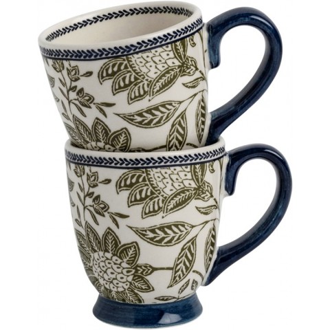 Набір 2-х чашок з зеленим квітковим принтом Hedingham Giftset 2 Minimugs  Blue Sage 200 мл