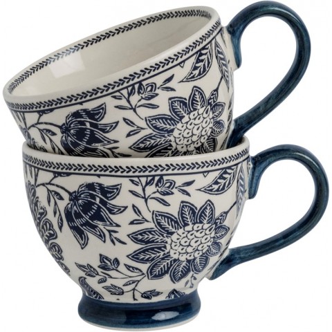 Набір 2-х великих чашок з синім квітковим принтом Hedingham Giftset 2 Mugs  Blue 430 мл