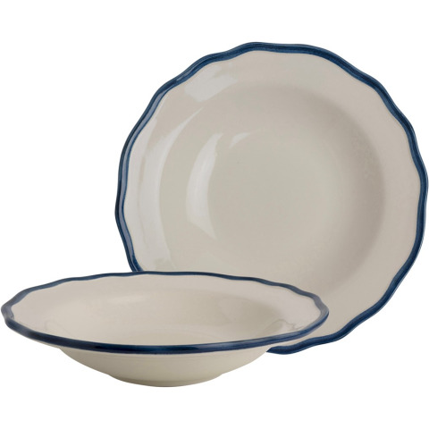 Набір 2-хглибоких  тарілок з синім обідком HEDINGHAM Giftset 2 Plates deep Ø22,5 (Solid Blue)